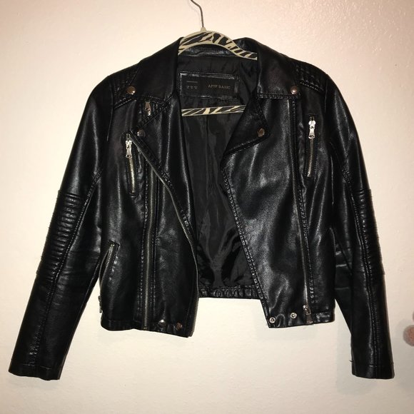 aftf basic leather jacket